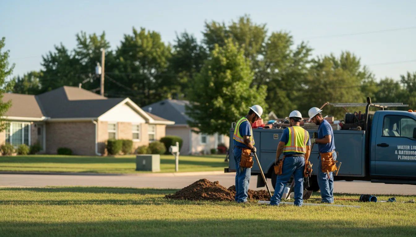 Residential water line and bathroom plumbing service in Antlers, OK